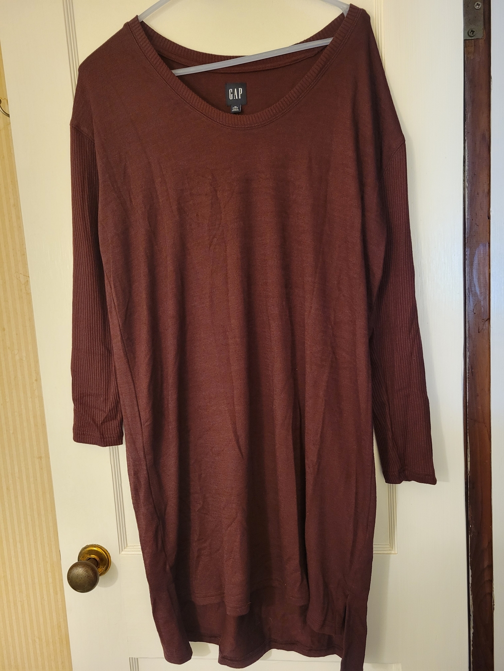 GAP Long Sleeve Tunic Dress Burgundy